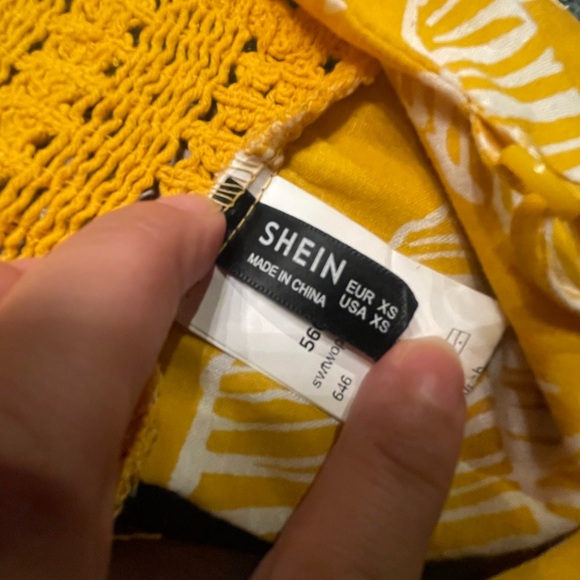 Shein Mustard Crochet Crop Top Bracelet Adjustable Leaf Design 60%Cotton Size XS - Picture 6 of 13
